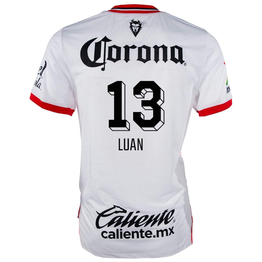 Niño Camiseta Luan #13 Blanco Rojo 2ª Equipación 2024/25 La Camisa México