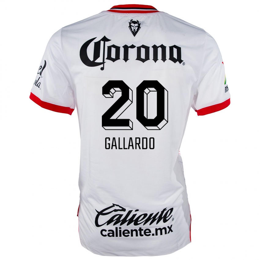 Niño Camiseta Jesús Gallardo #20 Blanco Rojo 2ª Equipación 2024/25 La Camisa México