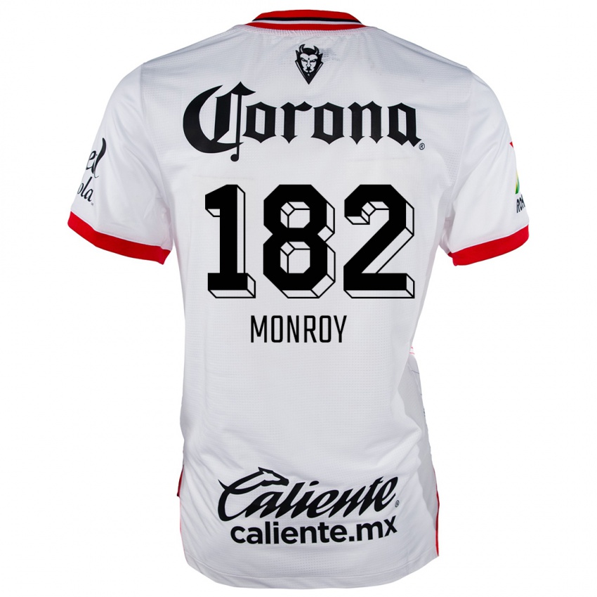 Niño Camiseta Brayan Monroy #182 Blanco Rojo 2ª Equipación 2024/25 La Camisa México