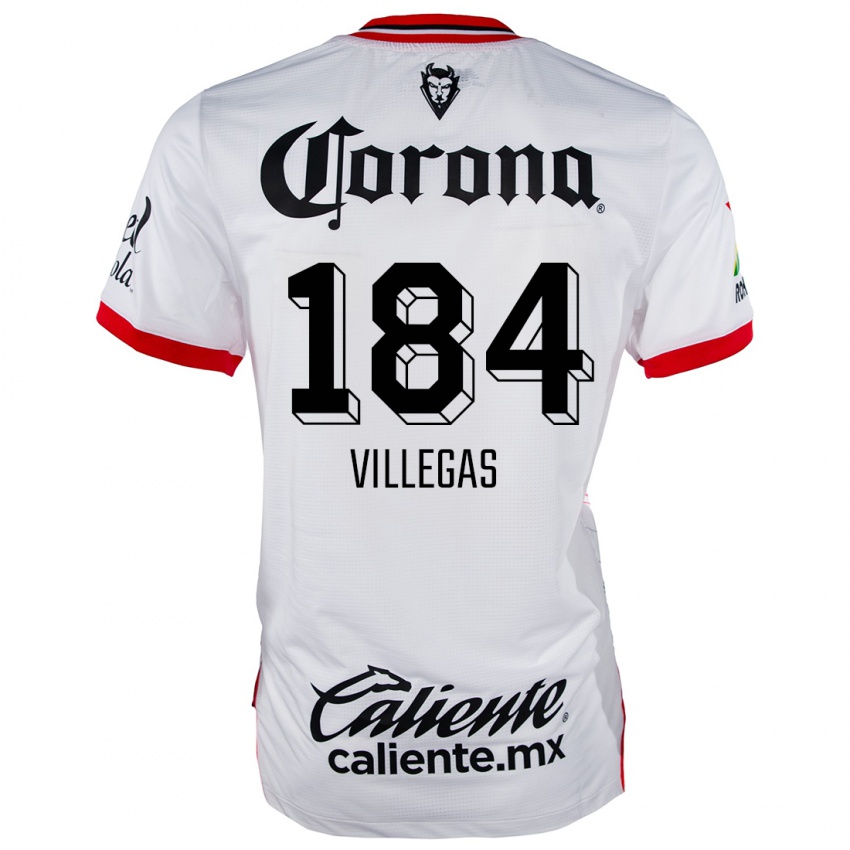 Niño Camiseta Abraham Villegas #184 Blanco Rojo 2ª Equipación 2024/25 La Camisa México