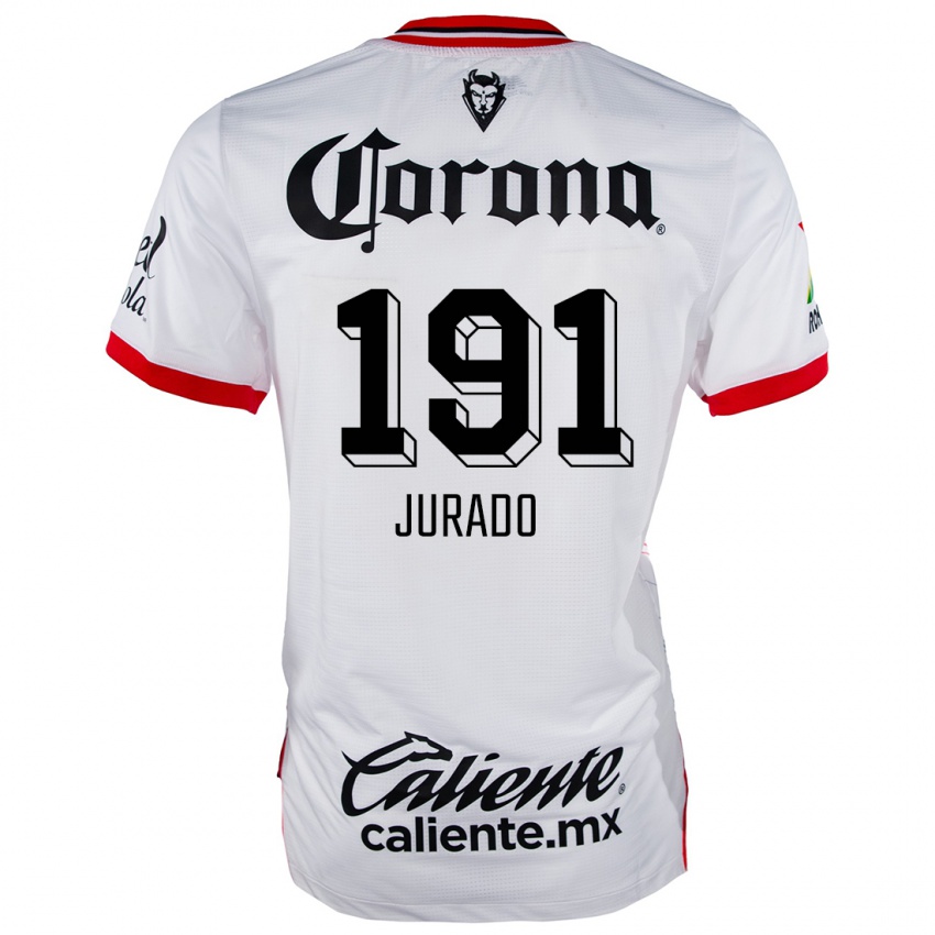 Niño Camiseta Pablo Jurado #191 Blanco Rojo 2ª Equipación 2024/25 La Camisa México