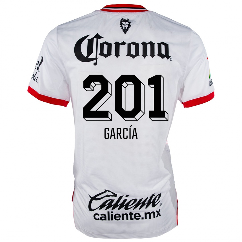 Niño Camiseta Eros García #201 Blanco Rojo 2ª Equipación 2024/25 La Camisa México