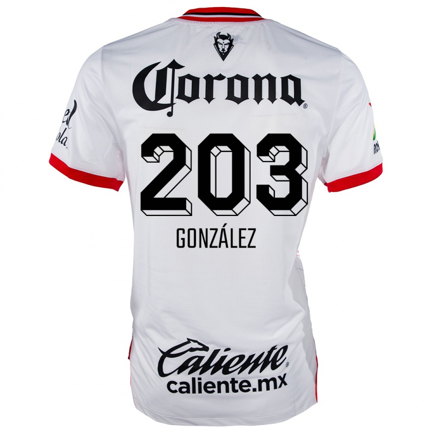 Niño Camiseta Luis González #203 Blanco Rojo 2ª Equipación 2024/25 La Camisa México