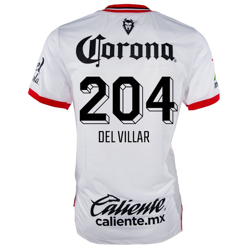 Niño Camiseta Everardo Del Villar #204 Blanco Rojo 2ª Equipación 2024/25 La Camisa México