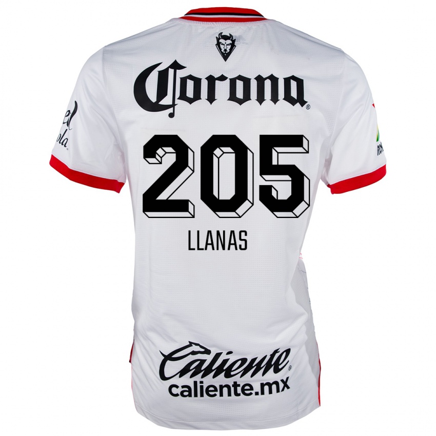 Niño Camiseta Emmanuel Llanas #205 Blanco Rojo 2ª Equipación 2024/25 La Camisa México