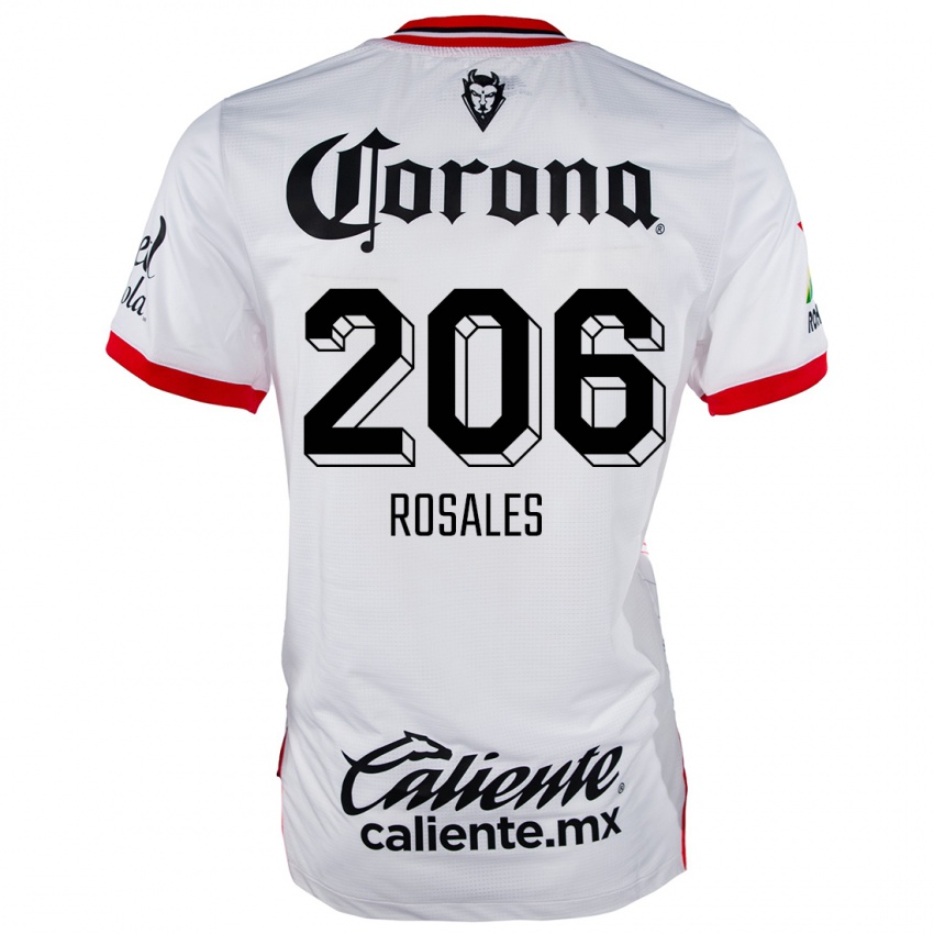 Niño Camiseta Santiago Rosales #206 Blanco Rojo 2ª Equipación 2024/25 La Camisa México