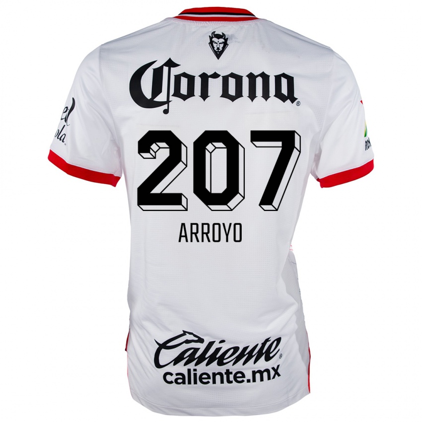 Niño Camiseta José Arroyo #207 Blanco Rojo 2ª Equipación 2024/25 La Camisa México