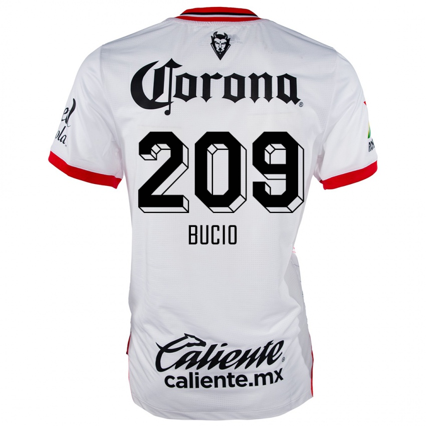 Niño Camiseta Sebastián Bucio #209 Blanco Rojo 2ª Equipación 2024/25 La Camisa México