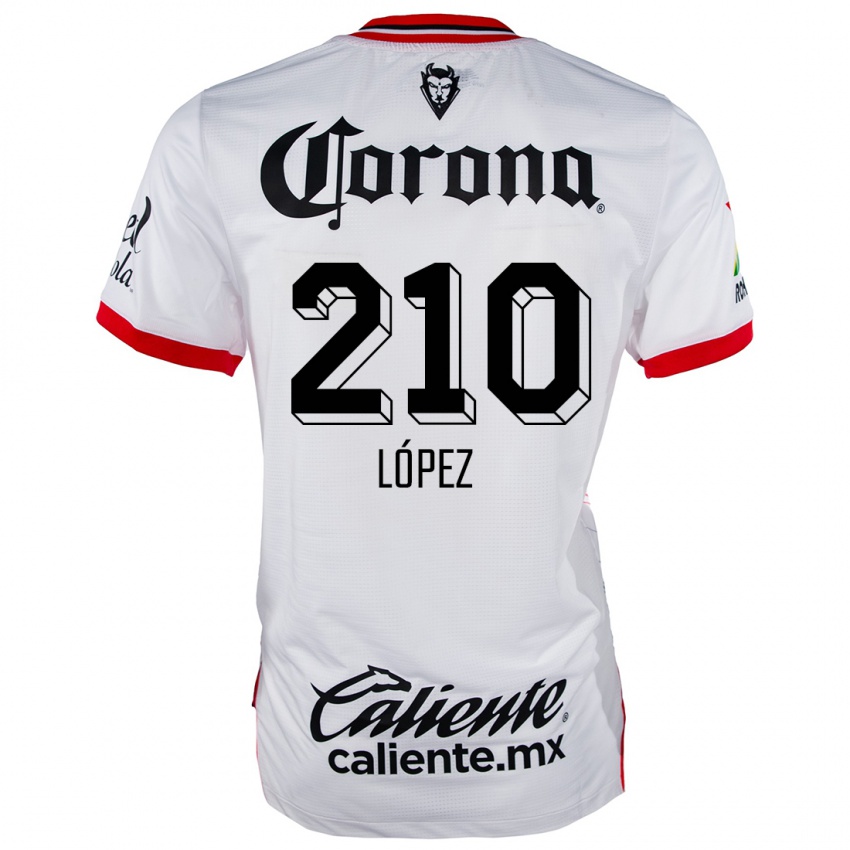 Niño Camiseta Juan López #210 Blanco Rojo 2ª Equipación 2024/25 La Camisa México