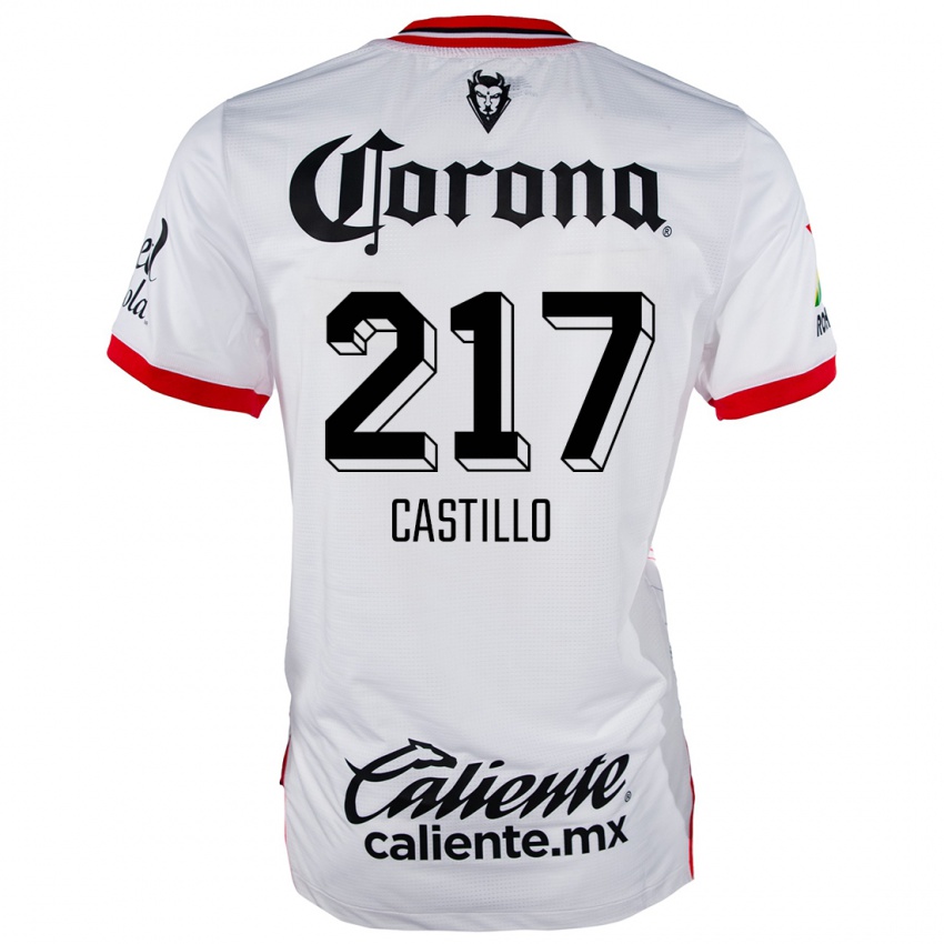 Niño Camiseta Klever Castillo #217 Blanco Rojo 2ª Equipación 2024/25 La Camisa México