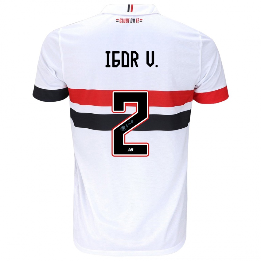 Hombre Camiseta Igor Vinicius #2 Blanco Rojo Negro 1ª Equipación 2024/25 La Camisa México