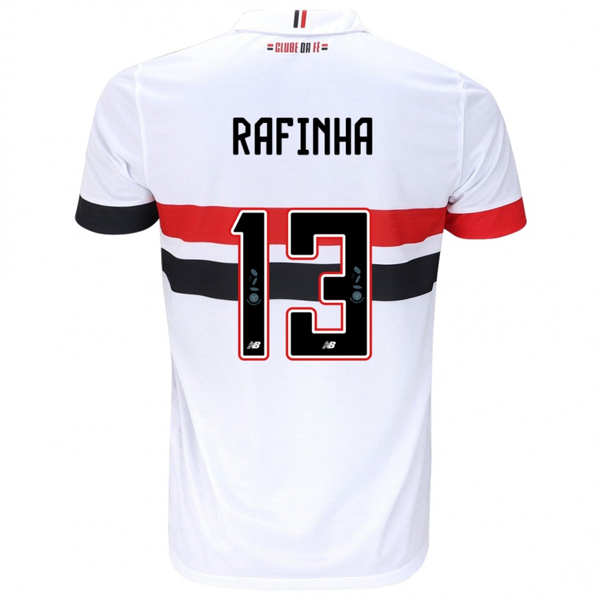 Hombre Camiseta Rafinha #13 Blanco Rojo Negro 1ª Equipación 2024/25 La Camisa México