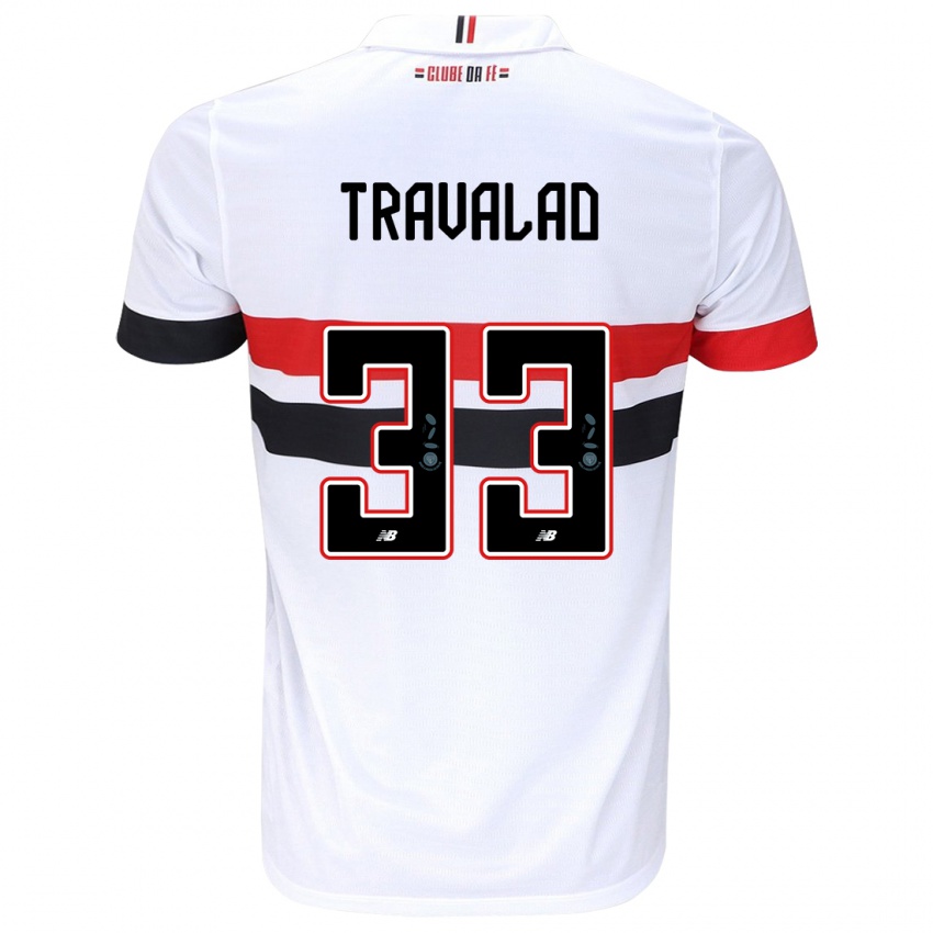 Hombre Camiseta Rafa Travalão #33 Blanco Rojo Negro 1ª Equipación 2024/25 La Camisa México