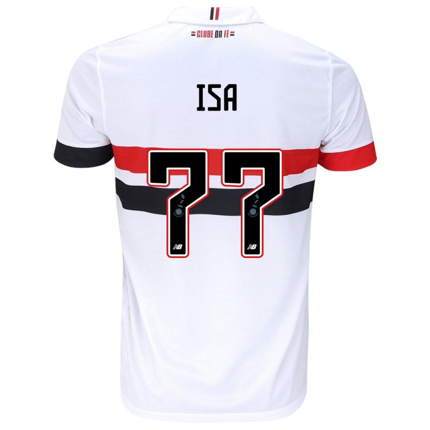 Hombre Camiseta Isa #77 Blanco Rojo Negro 1ª Equipación 2024/25 La Camisa México