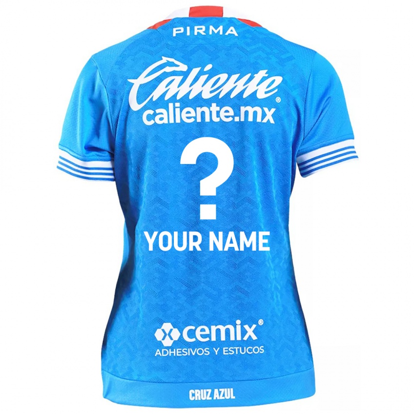 Hombre Camiseta Su Nombre #0 Cielo Azul 1ª Equipación 2024/25 La Camisa México