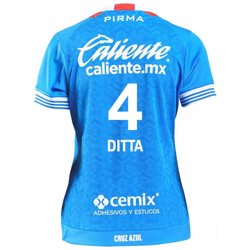 Hombre Camiseta Willer Ditta #4 Cielo Azul 1ª Equipación 2024/25 La Camisa México