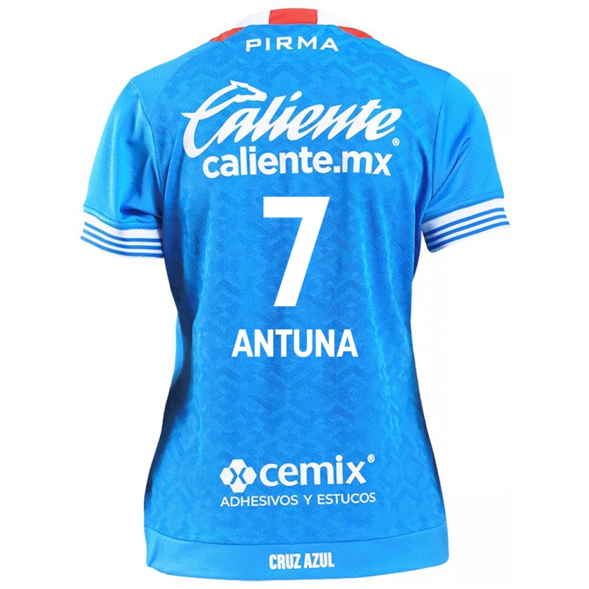 Hombre Camiseta Uriel Antuna #7 Cielo Azul 1ª Equipación 2024/25 La Camisa México