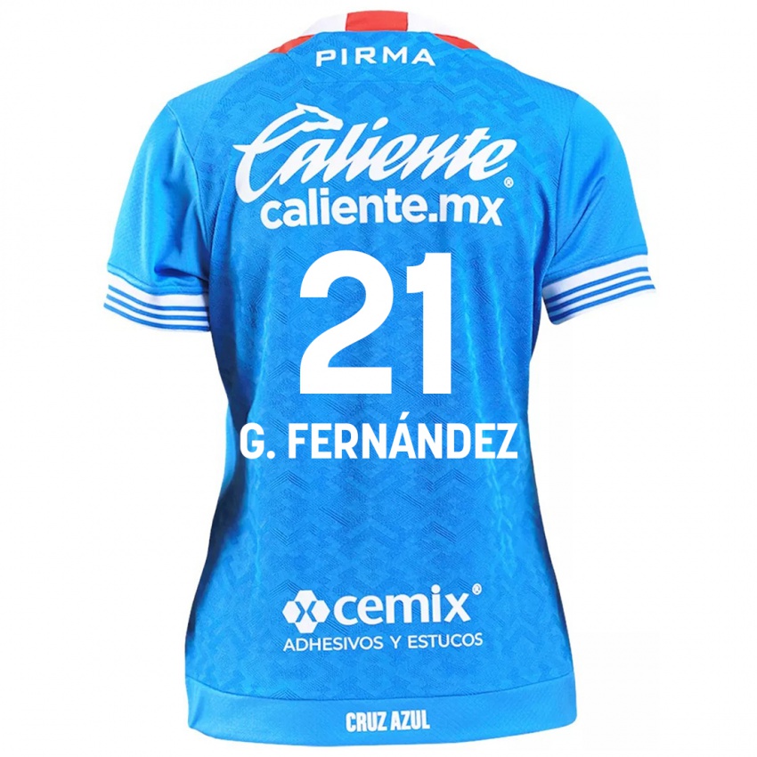 Hombre Camiseta Gabriel Fernández #21 Cielo Azul 1ª Equipación 2024/25 La Camisa México