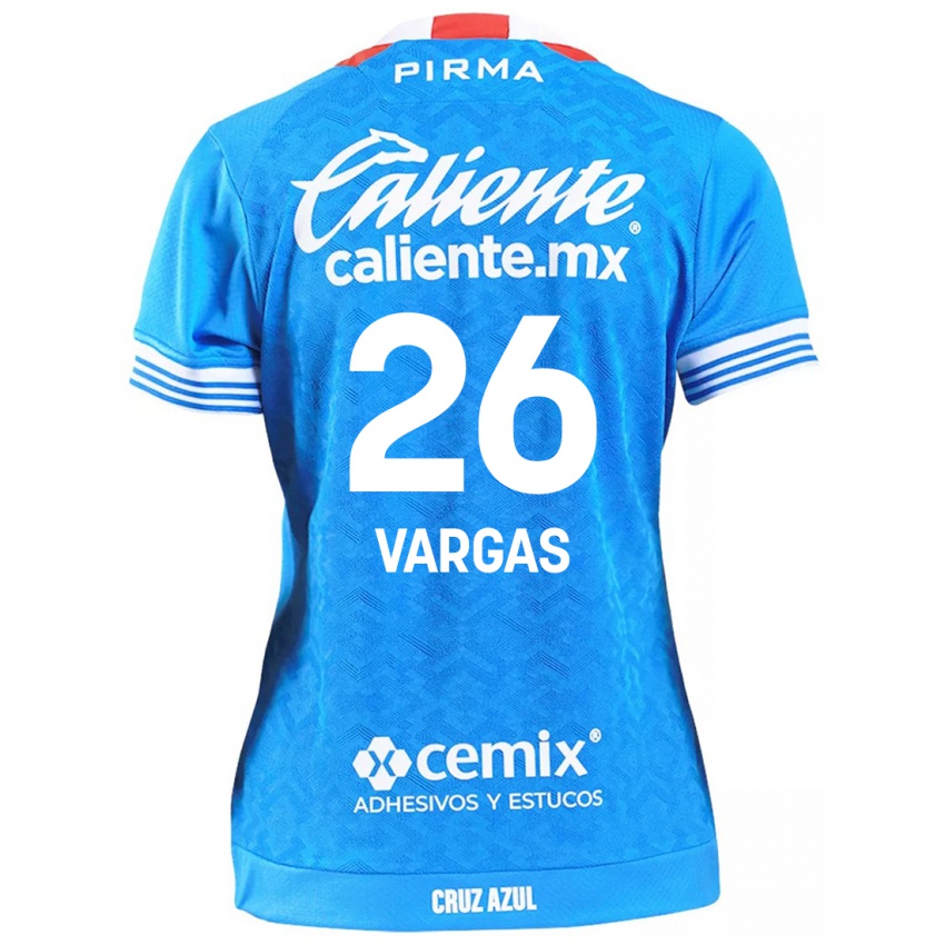 Hombre Camiseta Carlos Vargas #26 Cielo Azul 1ª Equipación 2024/25 La Camisa México