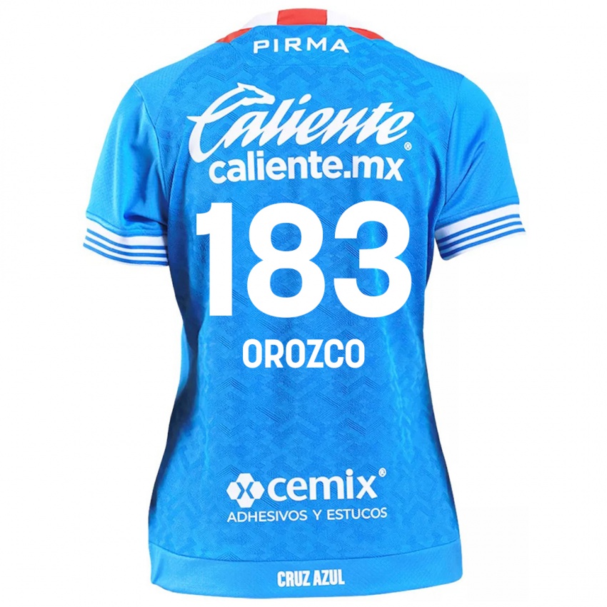 Hombre Camiseta Fabrizzio Orozco #183 Cielo Azul 1ª Equipación 2024/25 La Camisa México