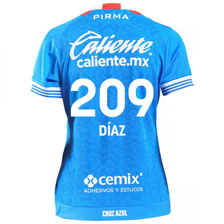 Hombre Camiseta Josué Díaz #209 Cielo Azul 1ª Equipación 2024/25 La Camisa México