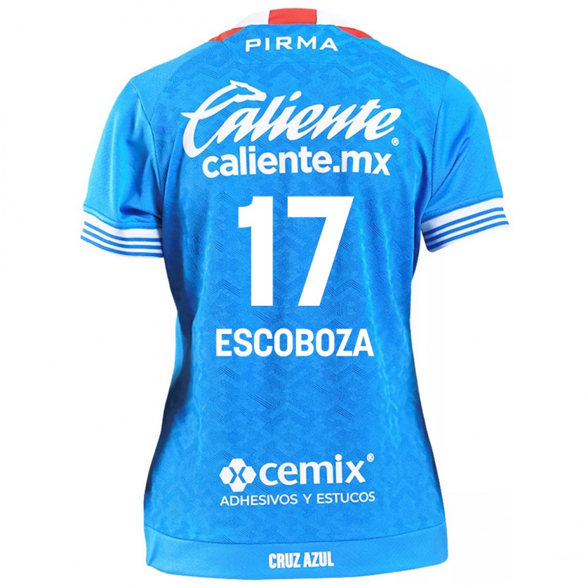 Hombre Camiseta Alonso Escoboza #17 Cielo Azul 1ª Equipación 2024/25 La Camisa México