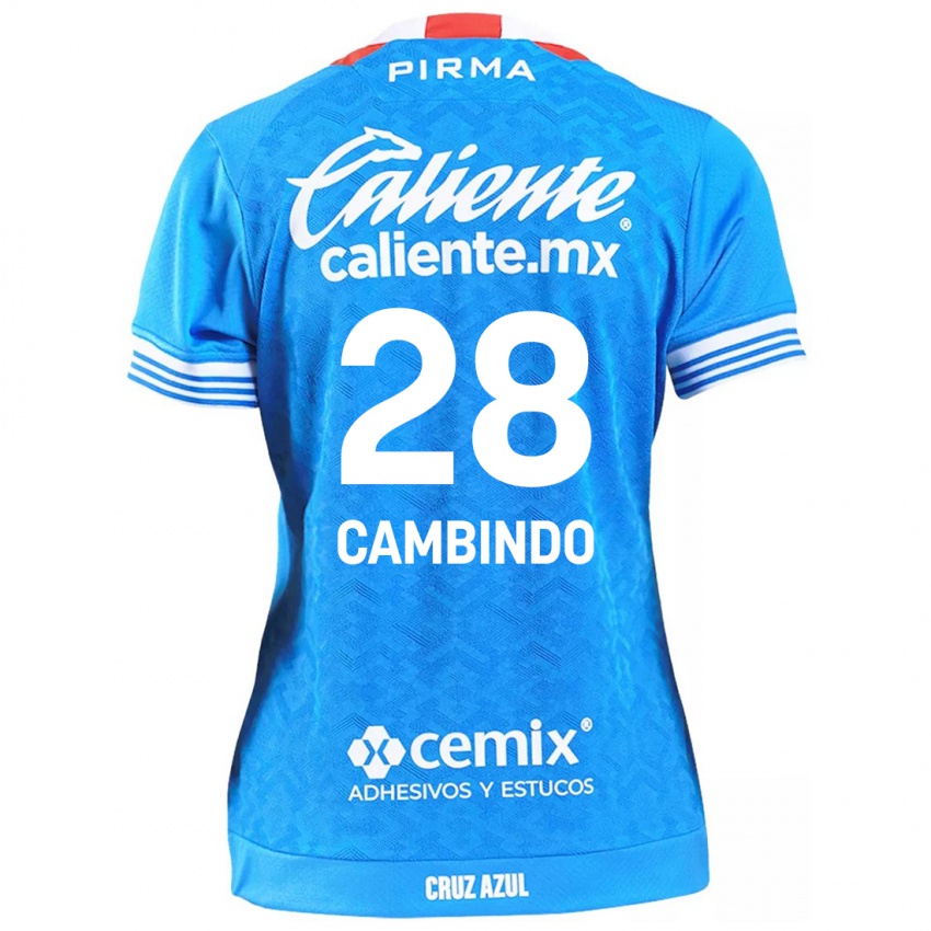 Hombre Camiseta Diber Cambindo #28 Cielo Azul 1ª Equipación 2024/25 La Camisa México