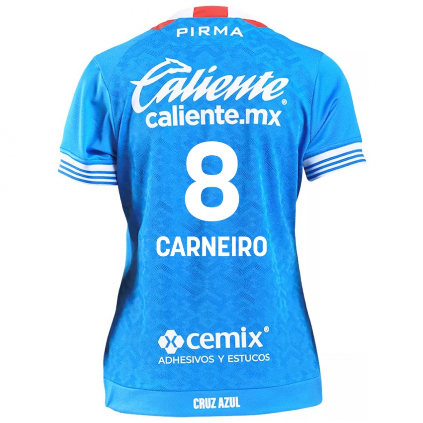 Hombre Camiseta Gonzalo Carneiro #8 Cielo Azul 1ª Equipación 2024/25 La Camisa México