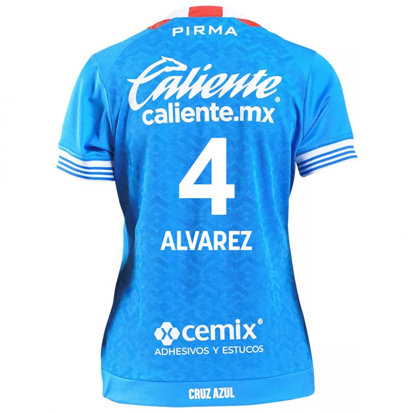 Hombre Camiseta Gabriela Alvarez #4 Cielo Azul 1ª Equipación 2024/25 La Camisa México