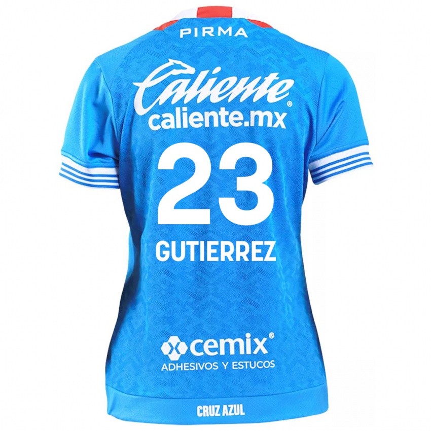 Hombre Camiseta Ivonne Gutierrez #23 Cielo Azul 1ª Equipación 2024/25 La Camisa México