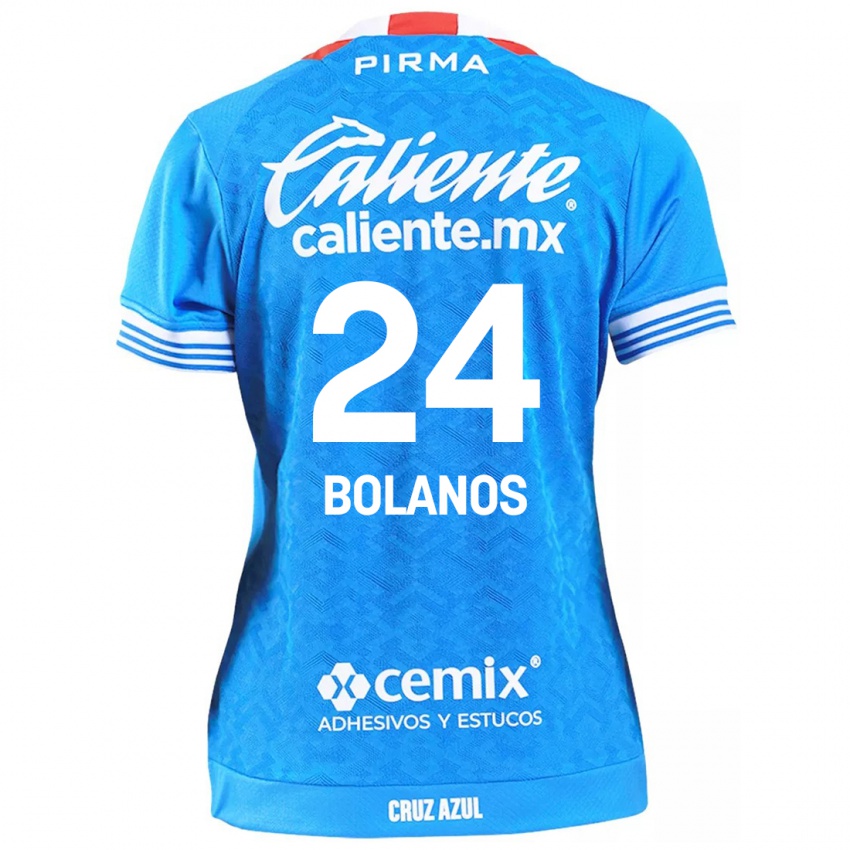 Hombre Camiseta Jatziry Bolanos #24 Cielo Azul 1ª Equipación 2024/25 La Camisa México