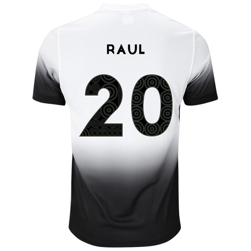 Hombre Camiseta Pedro Raul #20 Blanco Negro 1ª Equipación 2024/25 La Camisa México