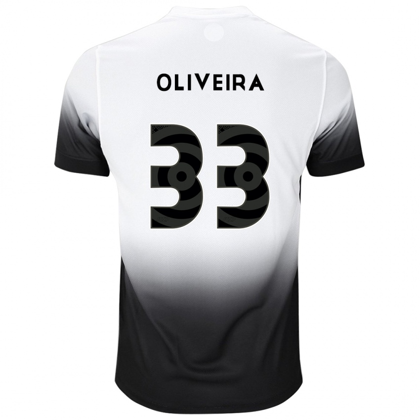 Hombre Camiseta Ruan Oliveira #33 Blanco Negro 1ª Equipación 2024/25 La Camisa México