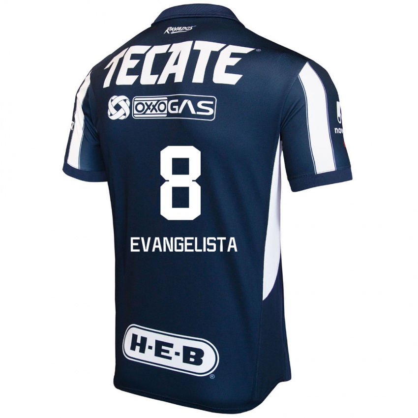 Hombre Camiseta Diana Evangelista #8 Azul Rojo Blanco 1ª Equipación 2024/25 La Camisa México