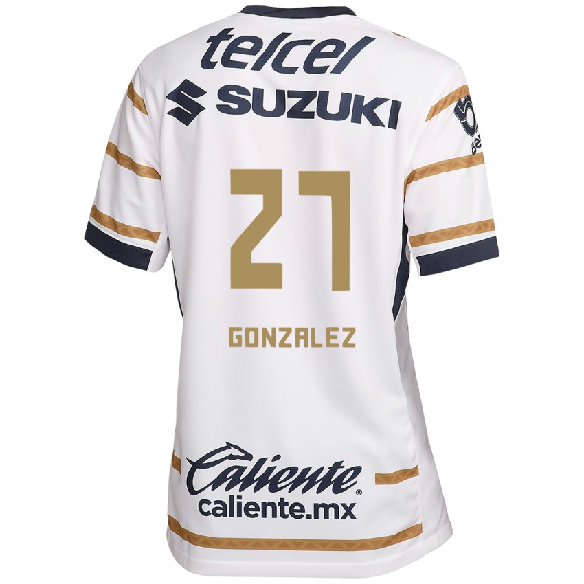 Hombre Camiseta Heidi Gonzalez #27 Obsidiana Blanca 1ª Equipación 2024/25 La Camisa México