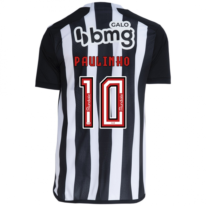 Hombre Camiseta Paulinho #10 Blanco Negro 1ª Equipación 2024/25 La Camisa México