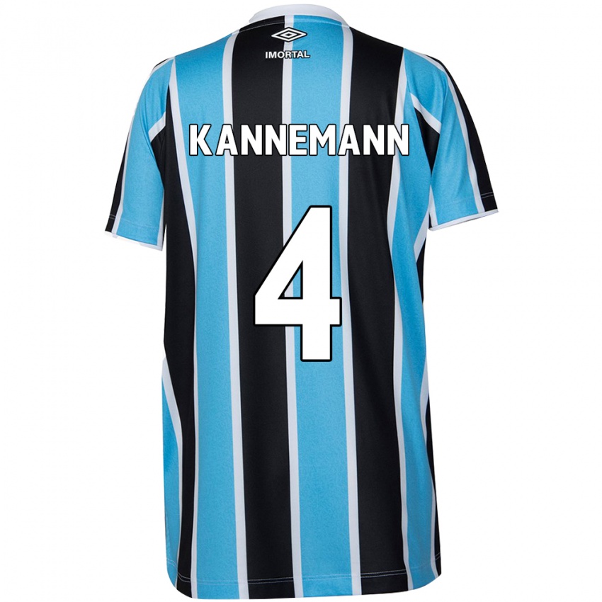 Hombre Camiseta Walter Kannemann #4 Azul Negro Blanco 1ª Equipación 2024/25 La Camisa México