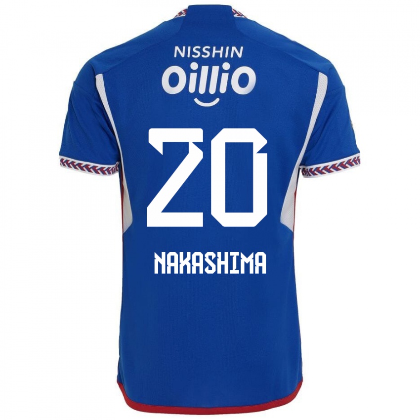 Hombre Camiseta Rikuto Nakashima #20 Azul Blanco Rojo 1ª Equipación 2024/25 La Camisa México