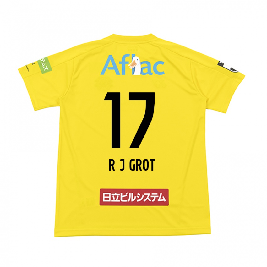 Hombre Camiseta Jay-Roy Grot #17 Amarillo Negro 1ª Equipación 2024/25 La Camisa México