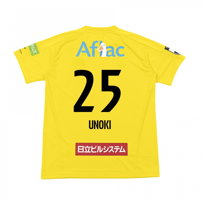 Hombre Camiseta Fumiya Unoki #25 Amarillo Negro 1ª Equipación 2024/25 La Camisa México