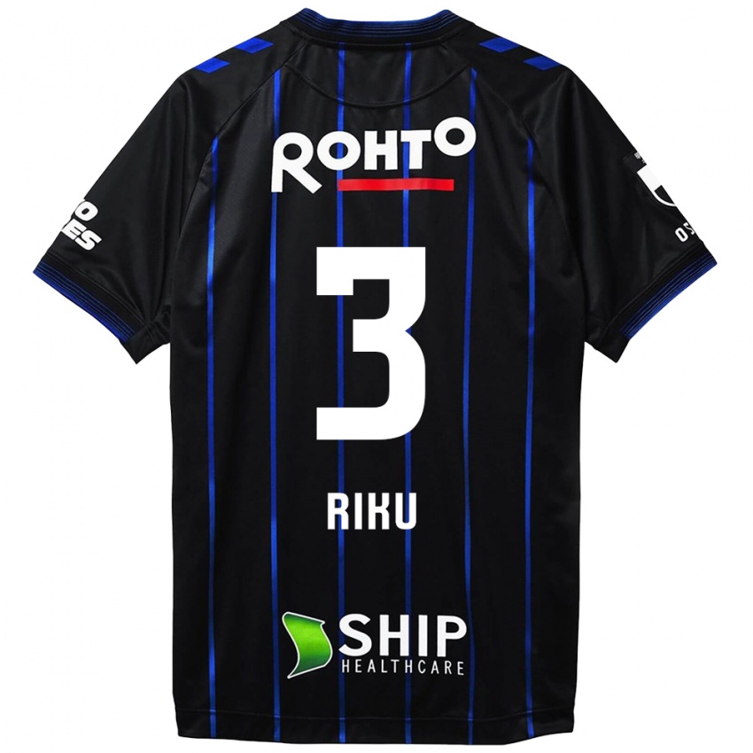 Hombre Camiseta Riku Handa #3 Azul Negro 1ª Equipación 2024/25 La Camisa México