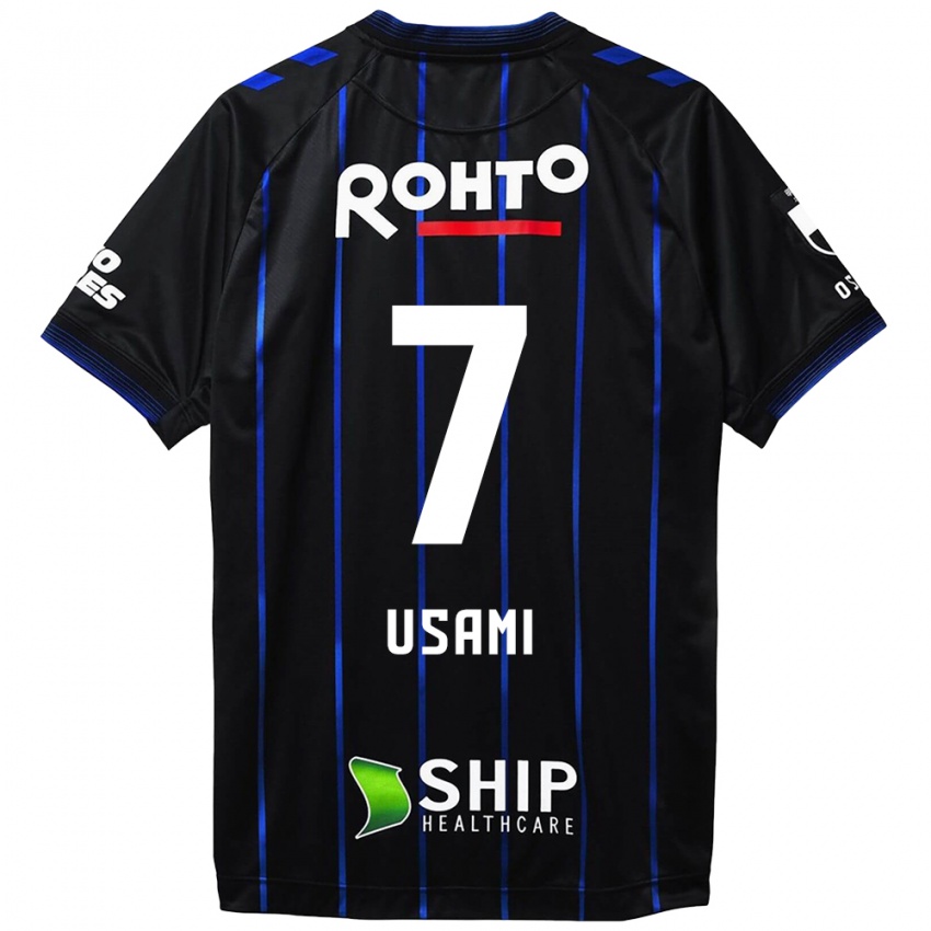 Hombre Camiseta Takashi Usami #7 Azul Negro 1ª Equipación 2024/25 La Camisa México