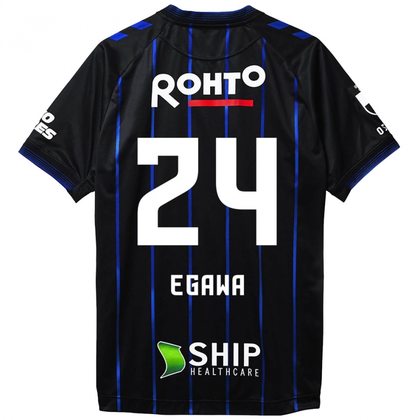 Hombre Camiseta Yusei Egawa #24 Azul Negro 1ª Equipación 2024/25 La Camisa México