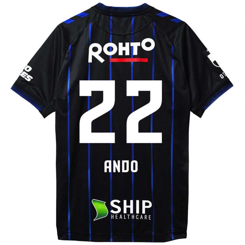 Hombre Camiseta Rikuto Ando #22 Azul Negro 1ª Equipación 2024/25 La Camisa México