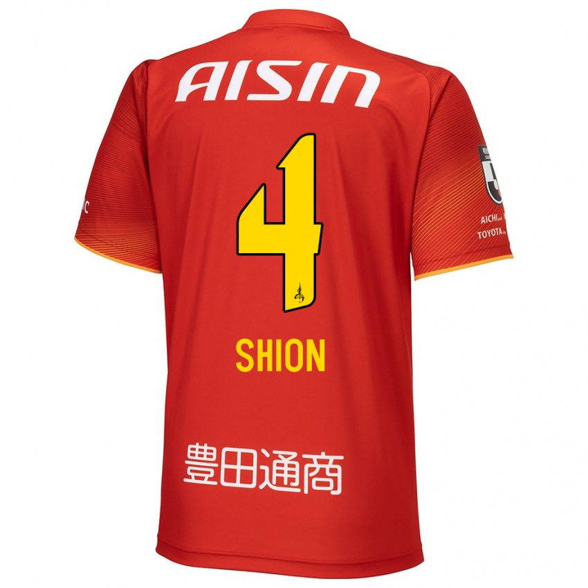 Hombre Camiseta Shion Inoue #4 Rojo Blanco Amarillo 1ª Equipación 2024/25 La Camisa México