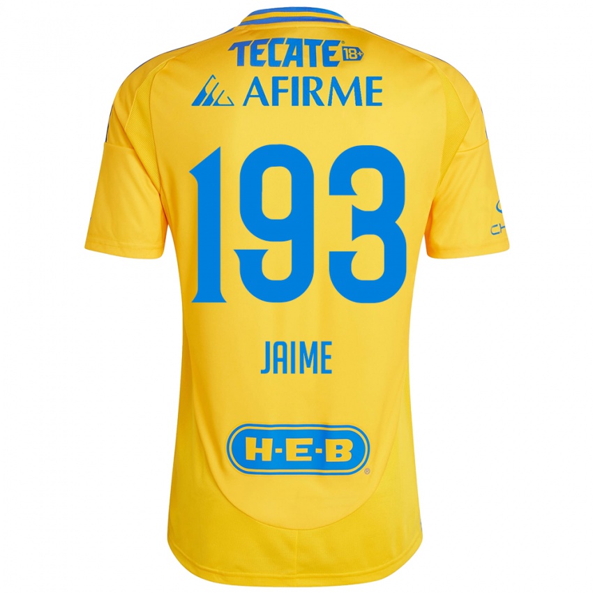 Hombre Camiseta Kenneth Jaime #193 Oro Amarillo 1ª Equipación 2024/25 La Camisa México