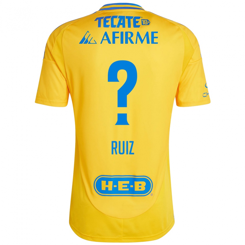 Hombre Camiseta Luis Ruiz #0 Oro Amarillo 1ª Equipación 2024/25 La Camisa México