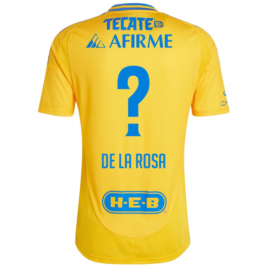 Hombre Camiseta Luis De La Rosa #0 Oro Amarillo 1ª Equipación 2024/25 La Camisa México