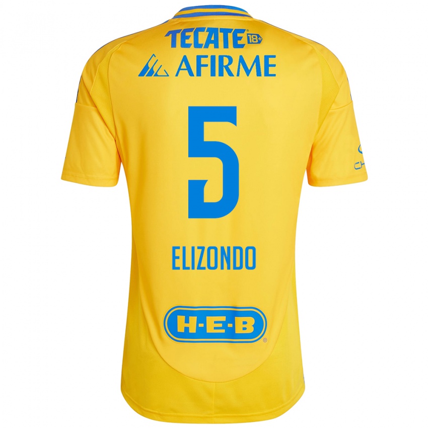 Hombre Camiseta Fernanda Elizondo #5 Oro Amarillo 1ª Equipación 2024/25 La Camisa México