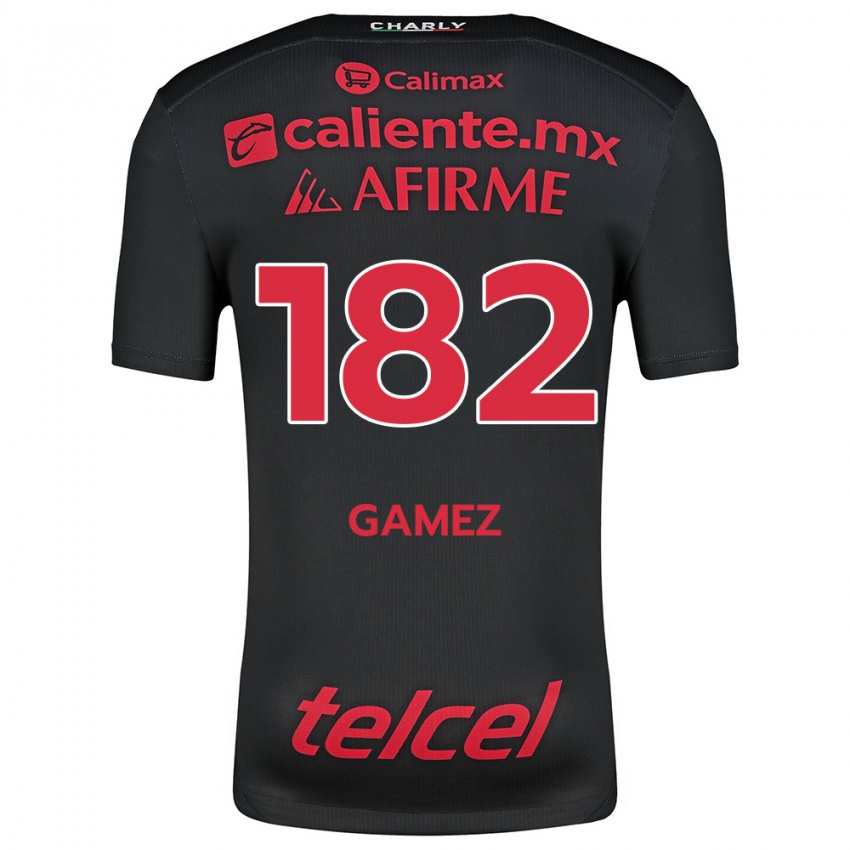 Hombre Camiseta Mark Gamez #182 Negro Rojo 1ª Equipación 2024/25 La Camisa México